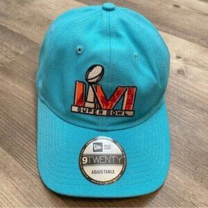 NWOT New Era 9twenty NFL Super Bowl Hat Strapback LVI 2021 Teal Rams Bengals OS